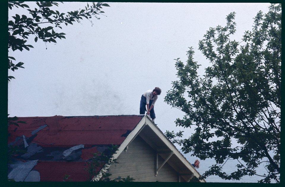 Gray Rec Hall reroofing 1975